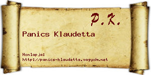 Panics Klaudetta névjegykártya